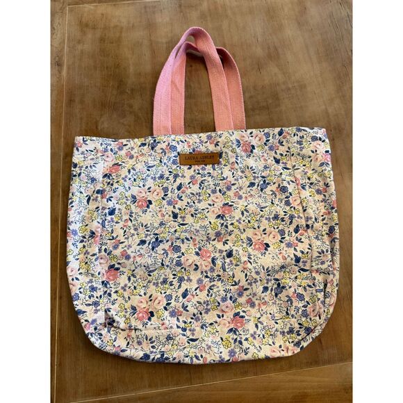 Laura Ashley Canvas Tote Bag Large‎ Garden Floral Forest Fairy Cottagecore Boho - Picture 1 of 7